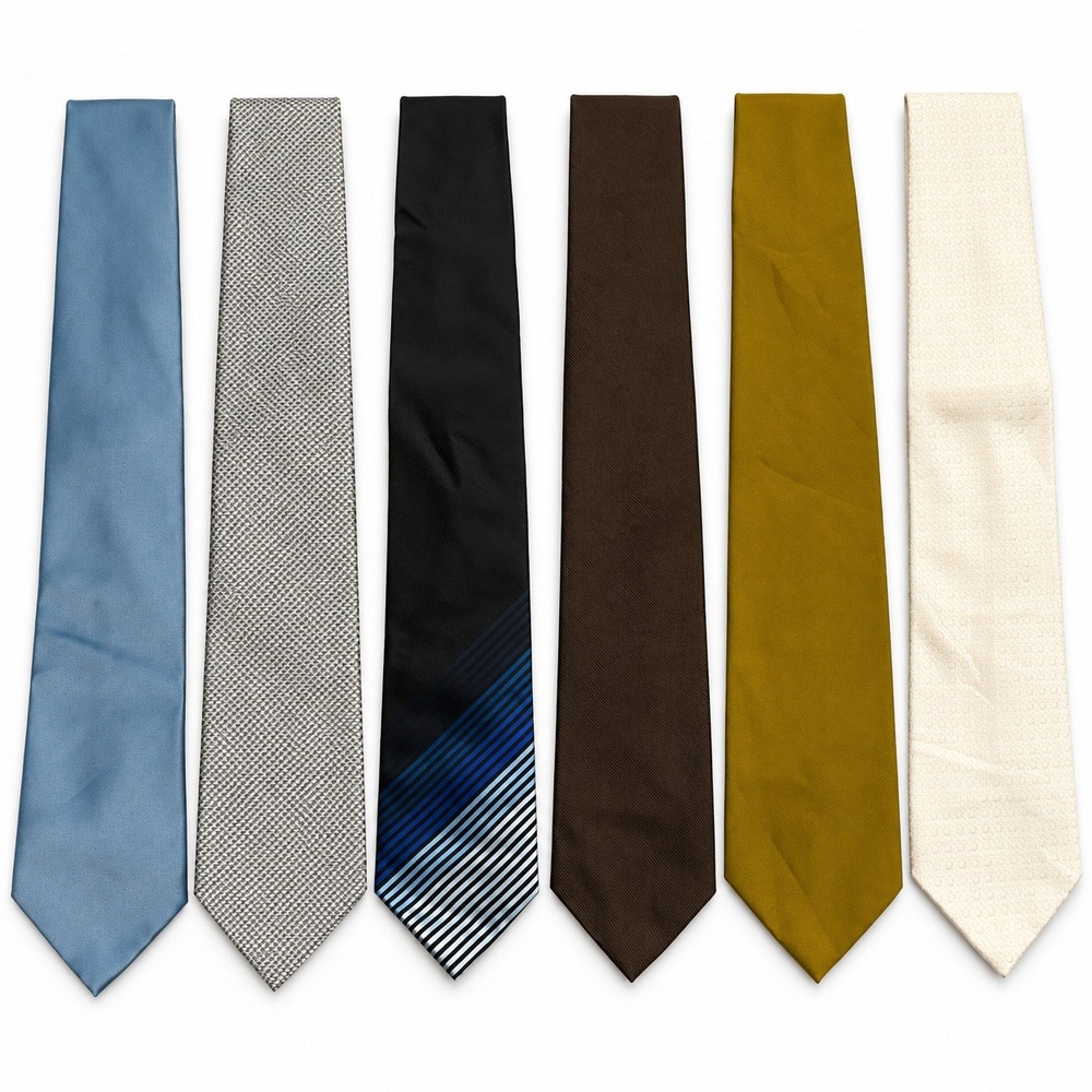 Office Wear Necktie Lot Mens OS Multicolored Excellent Mixed Patterns 6pc Set